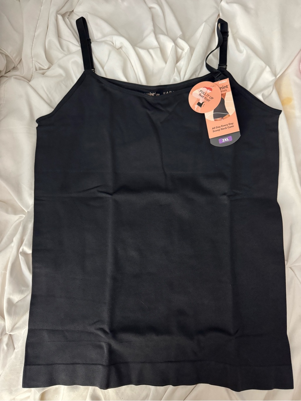 Shapermint Black Seamless Cami with Adjustable Straps